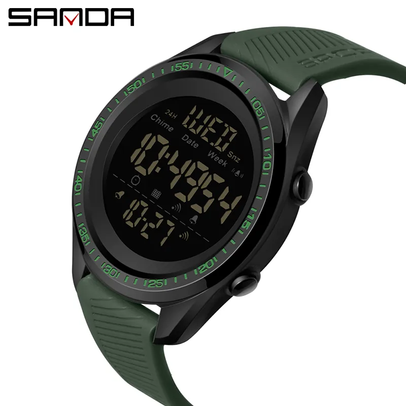 Mode Hommes Montre Électronique Casual Hommes LED Date Numérique Sport Militaire En Caoutchouc Montre À Quartz Alarme Étanche relogio masculino X0524