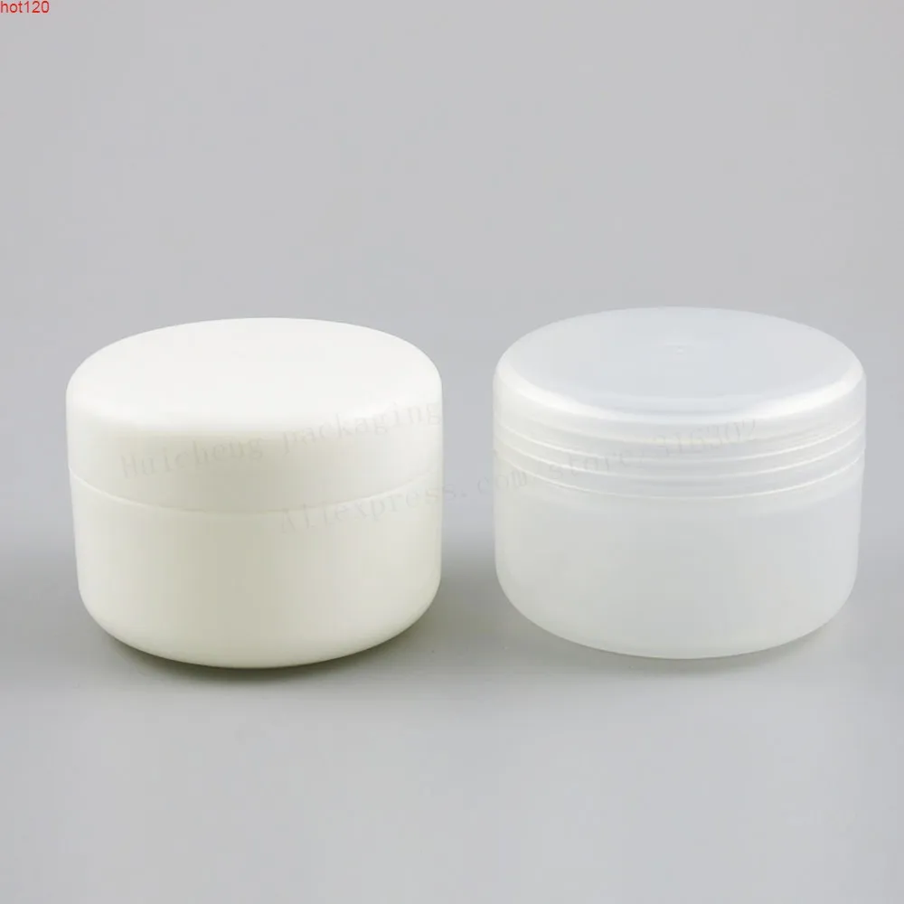 20 X 250g Clear White Larger Jars Containers With Plastic Lids 250cc 8