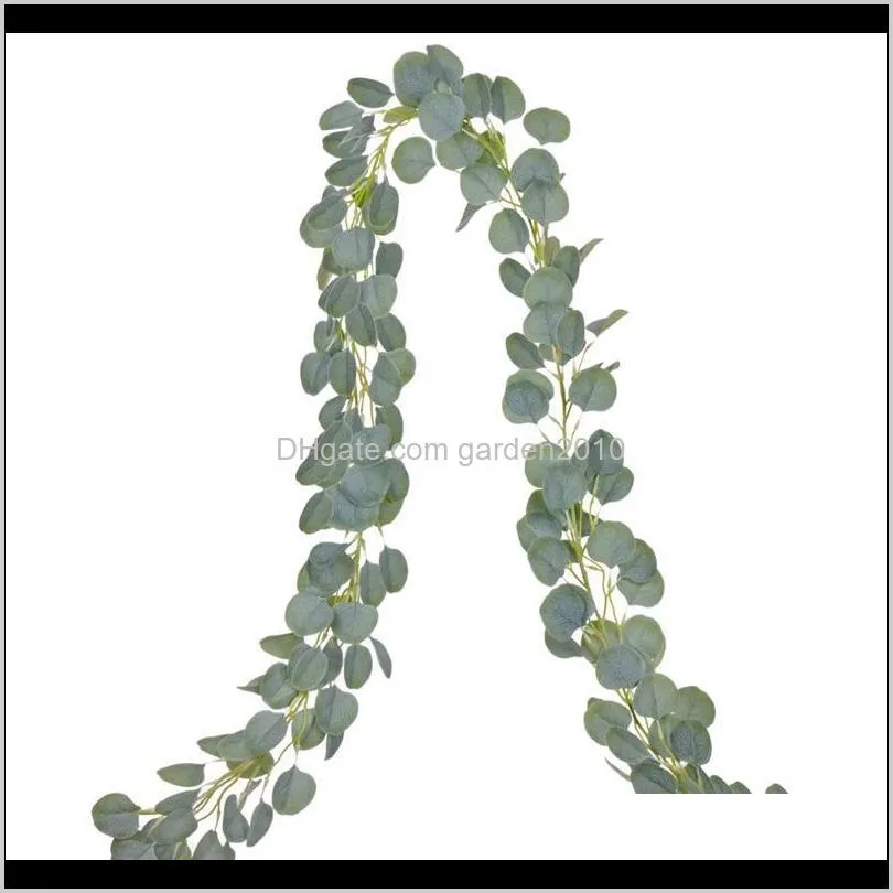 2m artificial eucalyptus garland hanging rattan wedding greenery party backdrop arch wall decor