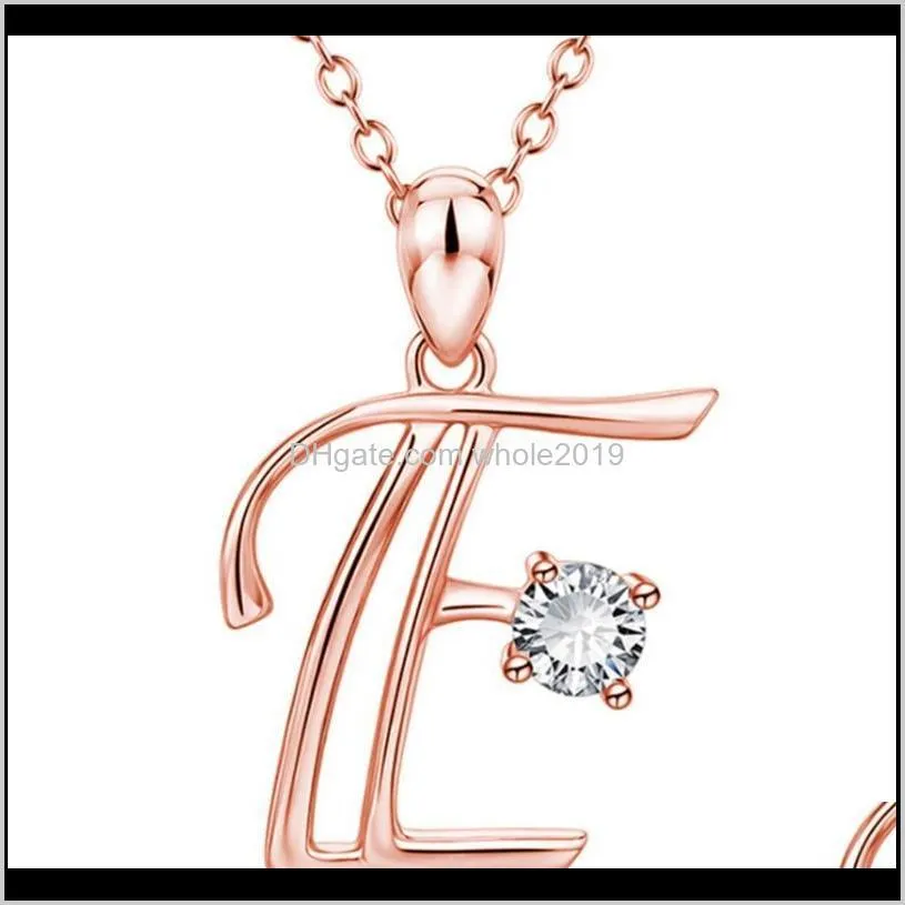 sainio charm a-z letter cubic zirconia necklace pendant creative alphabet rose gold necklace for women long chain jewelry1