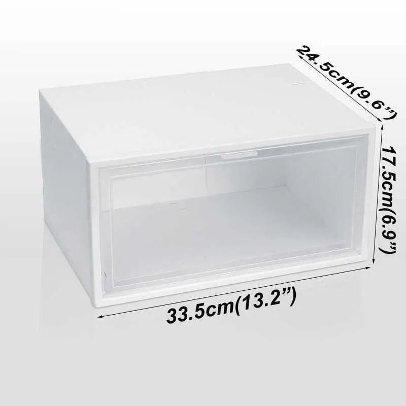 Foldable Plastic Shoe Box Thicker Dustproof Flip Stackable Shoebox Transparent Drawer Sort Out Shoes Cabinet Shoe Organizer DAP431