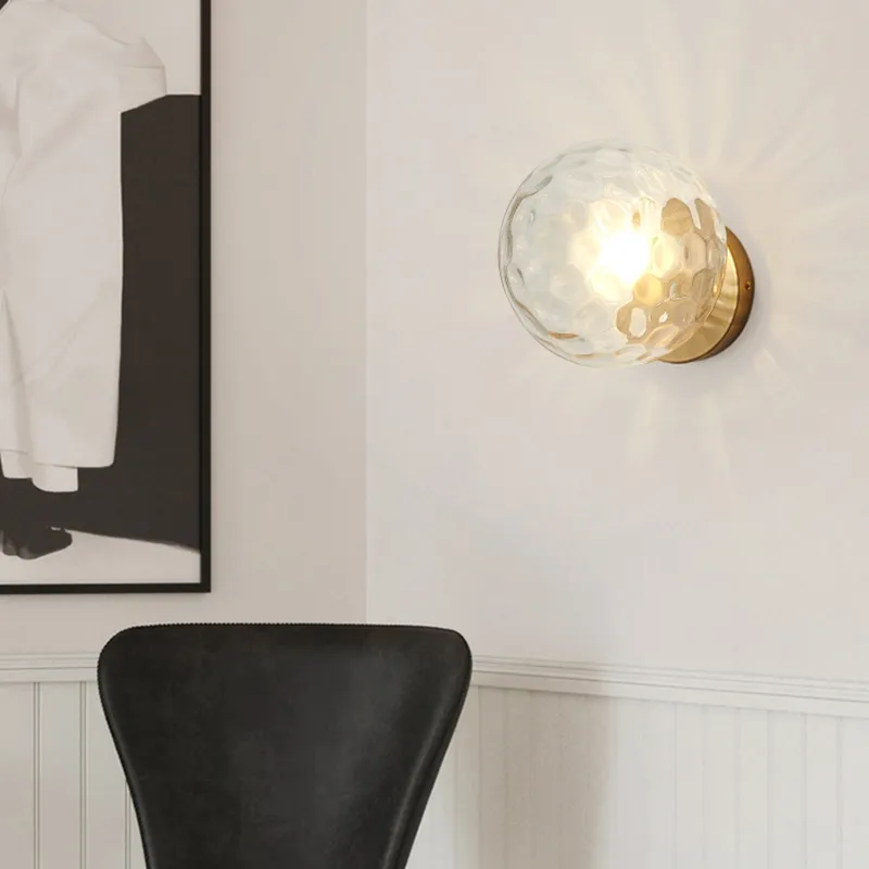Modern minimalistisk korridorvägg lampa nordisk rund glas jul dekoration hem sovrum ljus