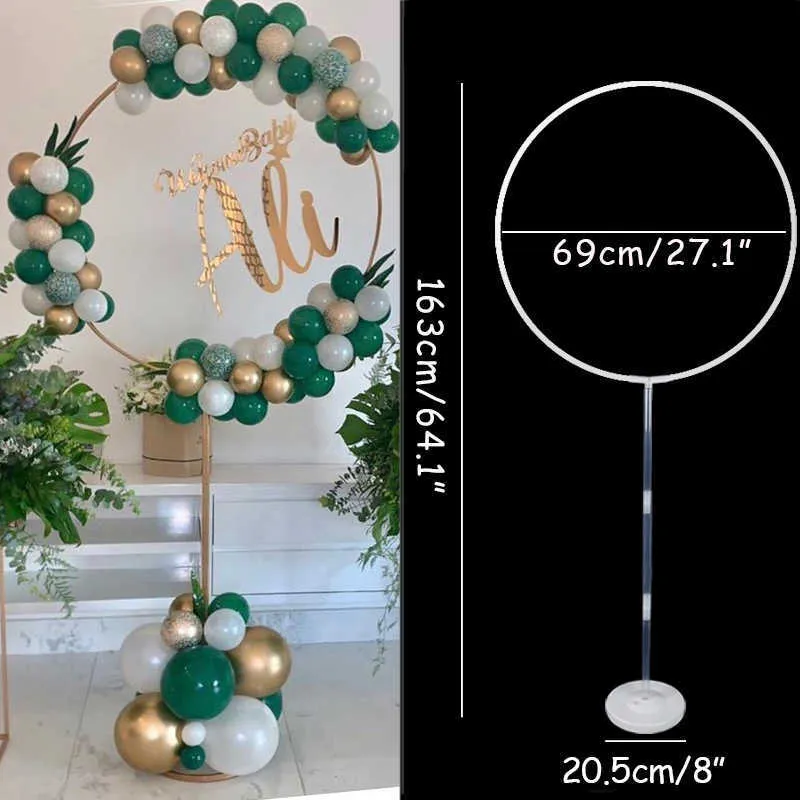 1/2set Baloon Garland Round Balloon Stand arch Baby Shower Kids Birthday Party decorations Ballon Wreath Frame Wedding Party 210626