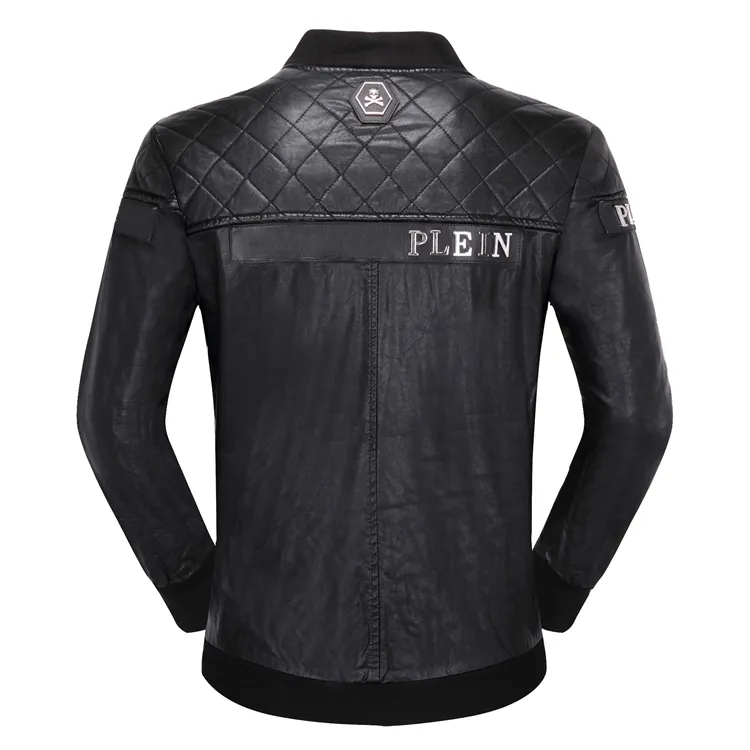 Plein2024 Bear зима-осень мужское пальто куртка тонкая искусственная кожа мотоциклетные куртки из искусственной кожи верхняя одежда с длинными рукавами пальто 84162 WG9H