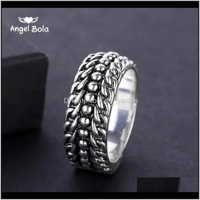 ancient silver color retro men`s ring finger punk buddha ring couple jewelry wholesale bijoux femme engagement accessories1