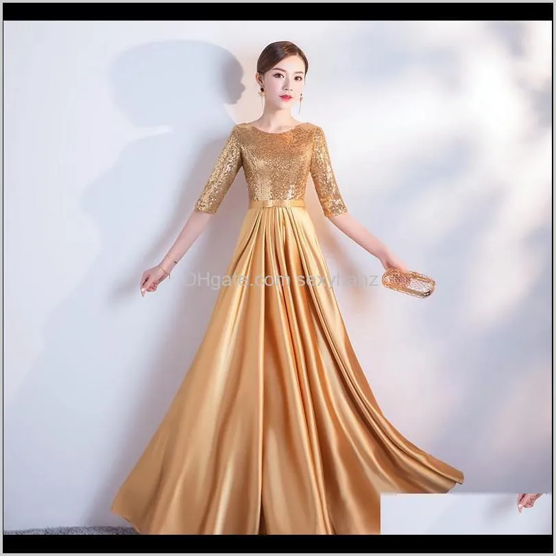 chorus performance dress 2020 new winter slim fit adult graduation party evening dress