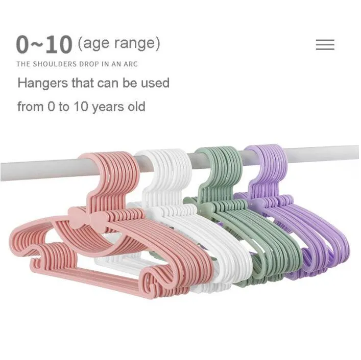 Kids Clothes Hanger Racks Portable Plastic Display Hangers Windproof Children Coats Hanger Baby Clothing Organizer 10pcs/set YL599