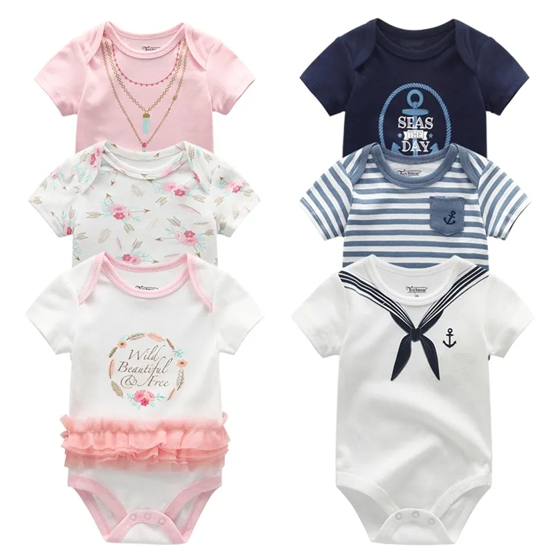 3 Pz/lotto nato Tute Vestiti per Ragazze 0-12M Vestiti Della Neonata 100% Cotone Unicorno Ragazzo Roupas de bebe 211011