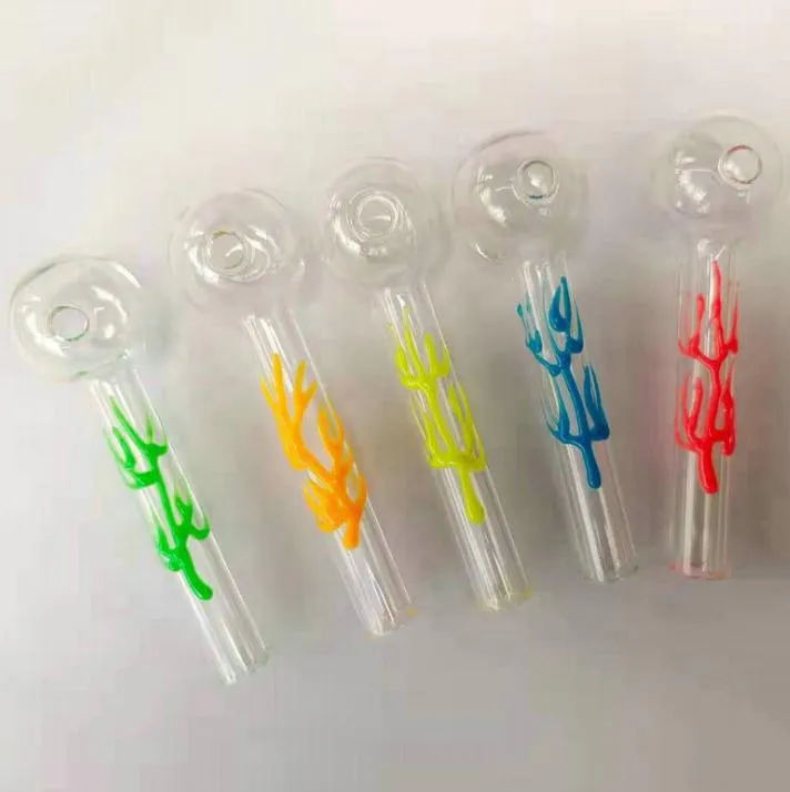 2021 Glow in the dark Glass Oil Burner Pipe Mini Smoking Hand Pipes Thick Glass Oil Nail Pipe per fumare pipe ad acqua VELOCE VELOCE