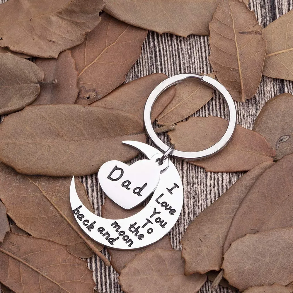 10 -stycken/Lot Father Mother Day Keychain gåvor till far Mor pappa mamma från dotter son barn jag älskar dig till månnyckel ring födelsedagsgif