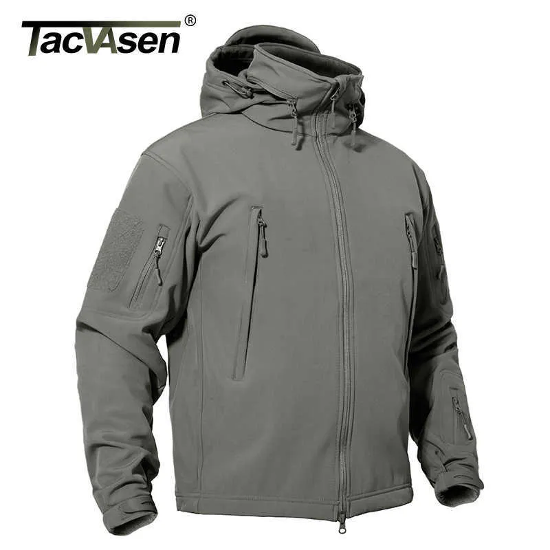Tacvasen Winter Tactical Softshell Jacket Mens Fleece Jas Jas Waterdichte Winddicht Militaire Jassen Jacht Wandelen Windjack 210927