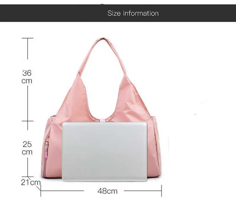 Nylon Women Men Travel Sports Gym Shoulder Bag Large Waterproof Nylon Handbags Black Pink Color Outdoor Sport Bags 2019 New (16)