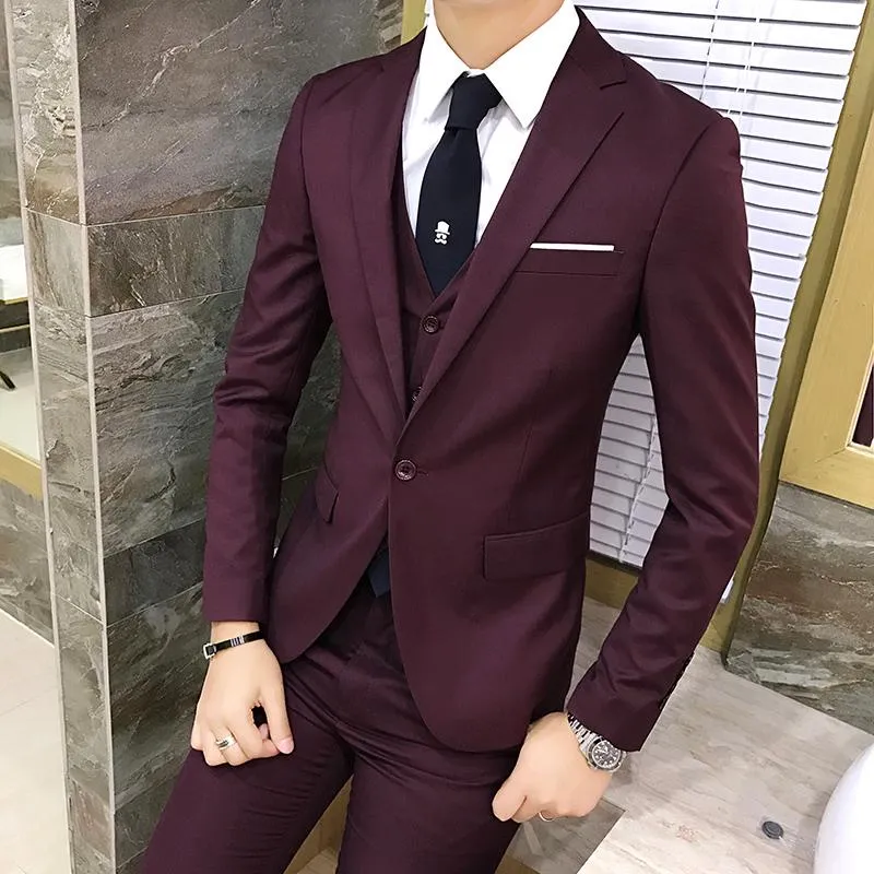 High Quality Suit Mens Business Casual Three Piece / Pants + Jacket ...