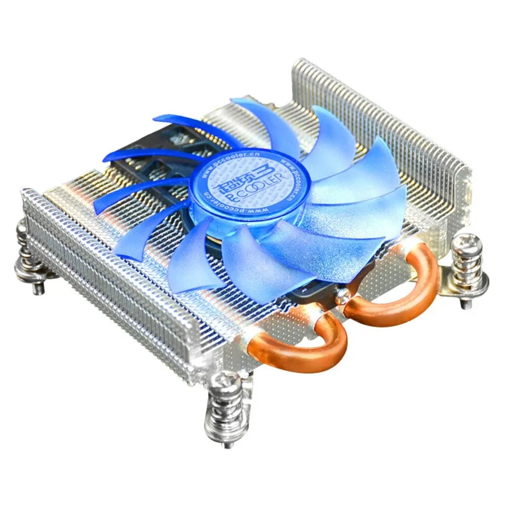 PCcooler S85 refroidisseur de processeur d'ordinateur ultra-mince 2 caloducs 80mm prise de radiateur muet Intel 775 115x pour HTPC 1U Mini boîtier tout-en-un