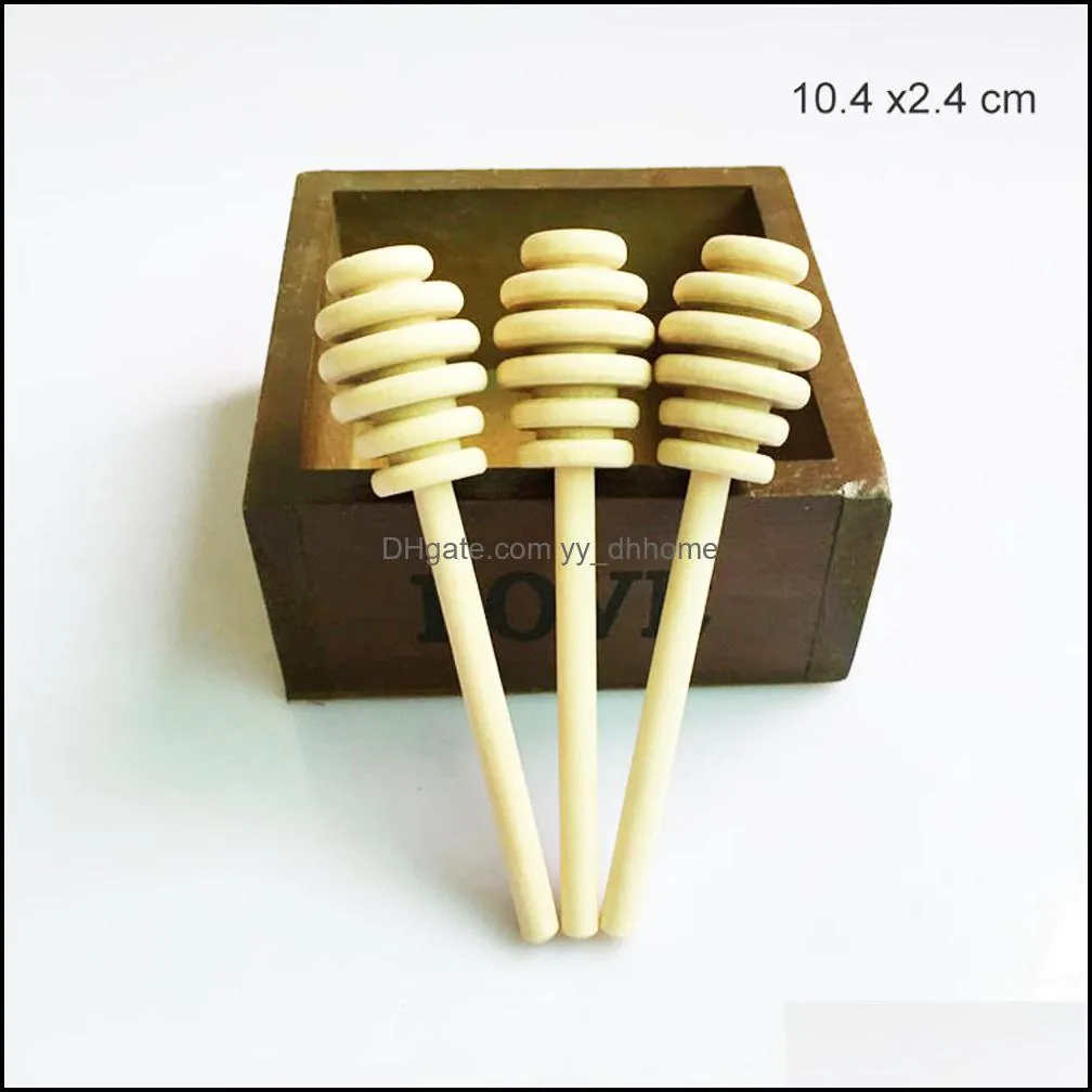 8cm /10 cm /10.4cm long Mini Wooden Honey Stick Stirrer Honey Dippers Party Supply Spoon Stick Honey Jar Stick