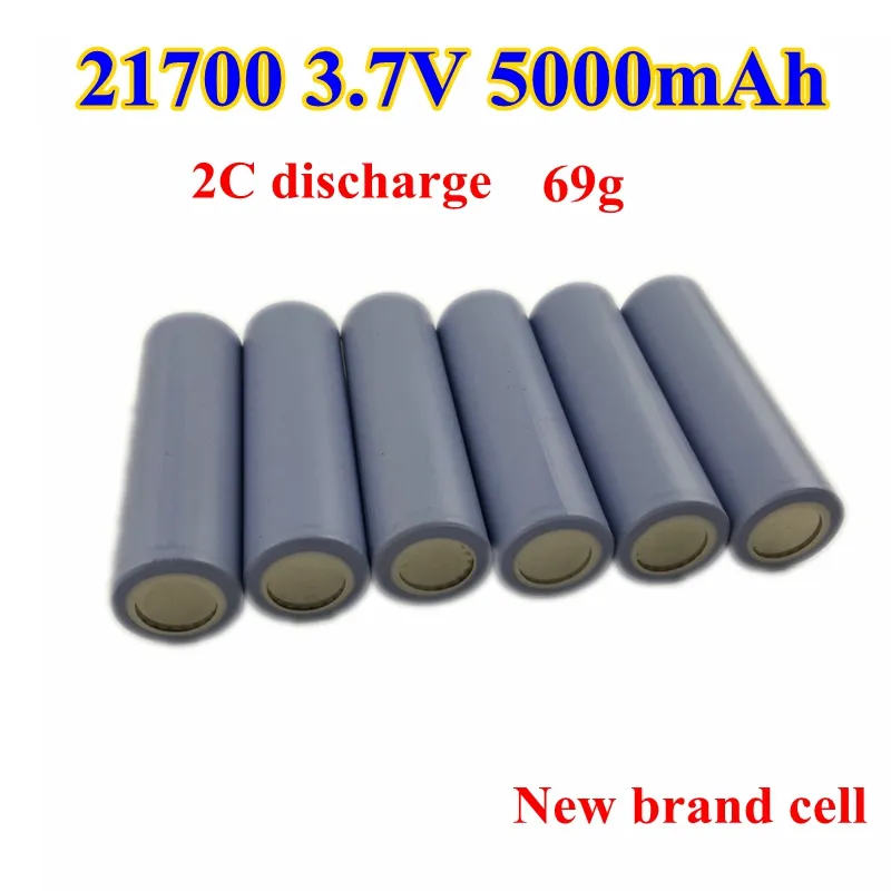 20 stks merk 21700 cilinder 3.7 v 5000 mAh lithium ion batterij 3.7 v 5ah 4800 mah li-ion cellen voor elektrische fiets power tools diy