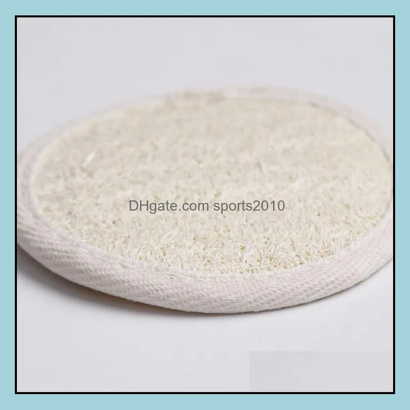 10*10cm Round Shape Natural Loofah Pad Skin Scrubber Loofah Sponge Bath Shower Face Body Exfoliator Bath Pad LX1132