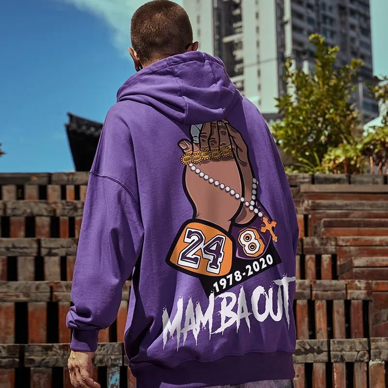 KB 24 8 Print Man Hoodies Men S Hooded Jumper Basketball Hoodie Oversize Sports Training Hip Hop Sweater Sweatshirts Cotton Loose Streetwear