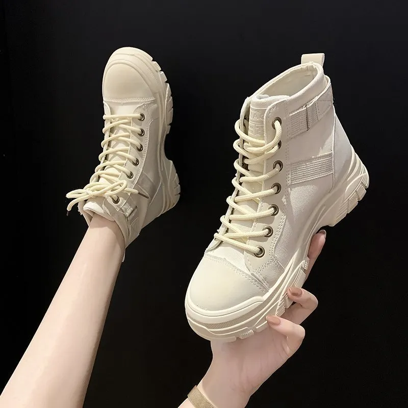 2020 mode Marke Stiefel für Frauen Schuhe Weibliche Herbst Britischen Stil Flache Plattform Stiefel Motorrad Stiefel Martin Bootie scarpa X0424