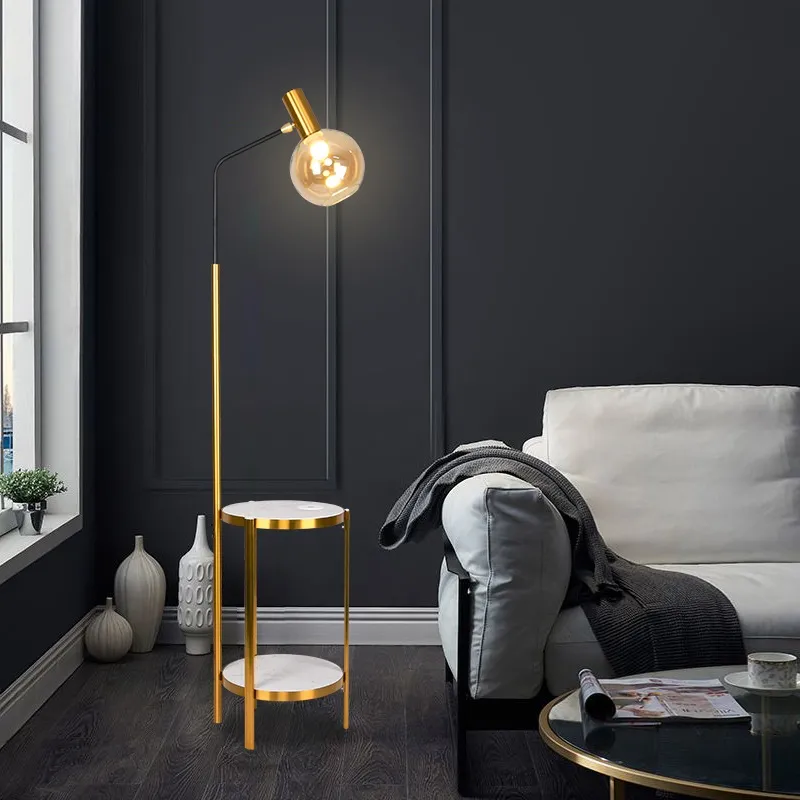 Light Luxury Floor Lamp Living Room Sofa Next To Few Decorative