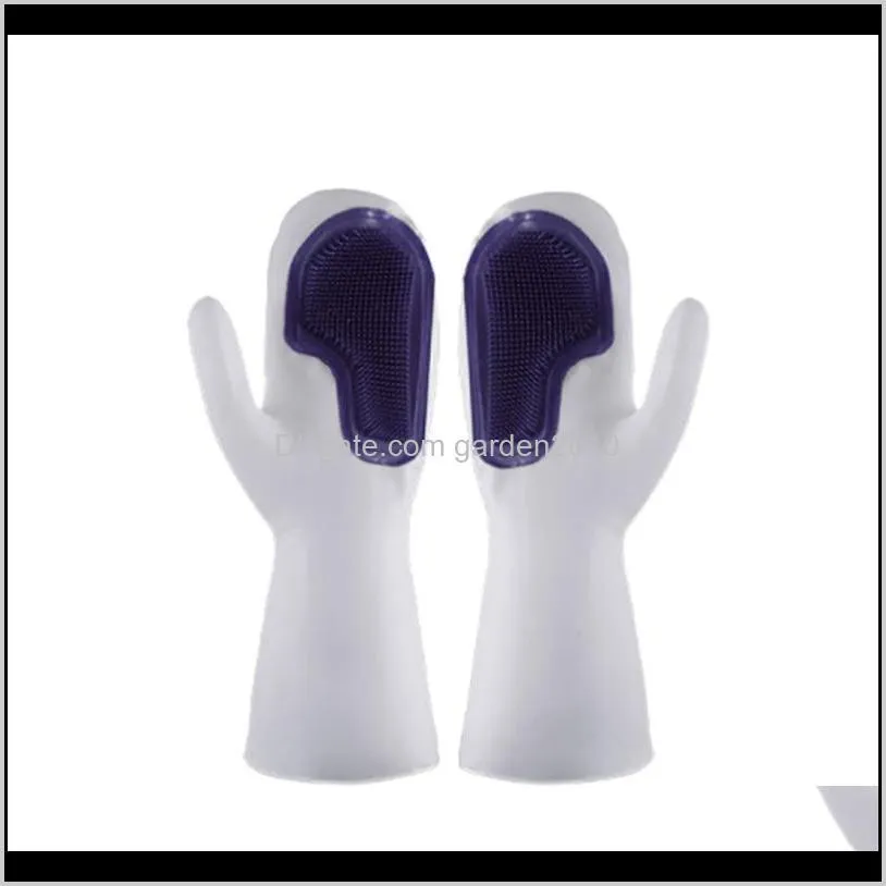 magic gloves brush dishwashing silicone rubber kitchen home cleaning gloves for household scrubber kitchen clean tool1