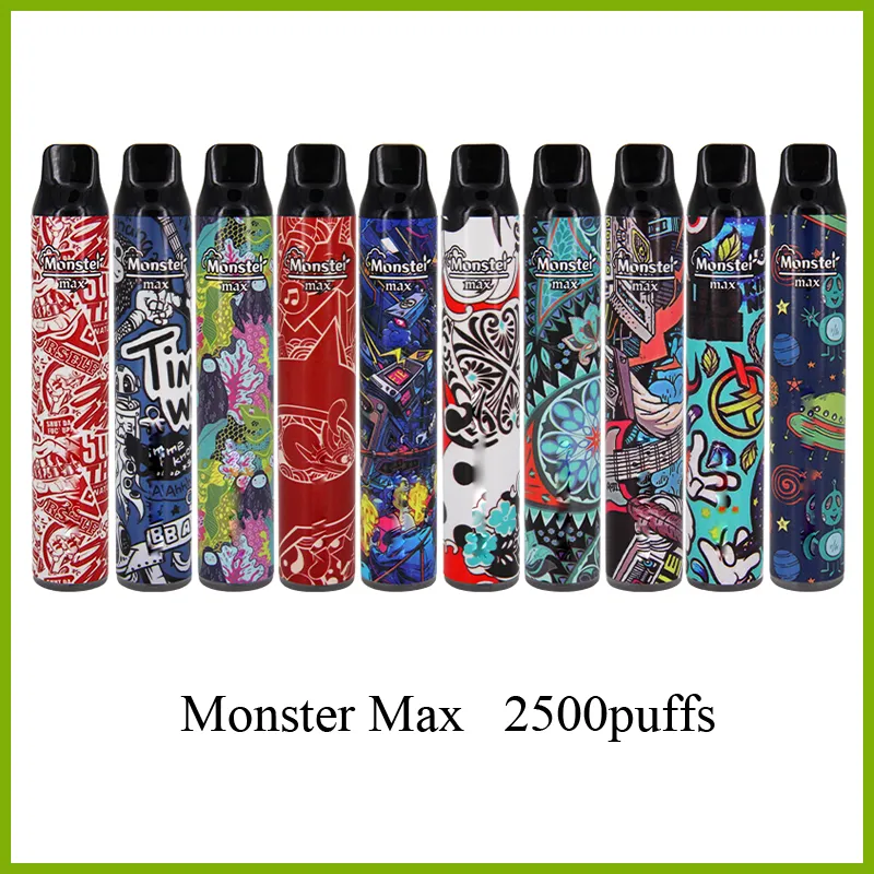 Monster Max 2500 Puffs Elektronik Sigara Tek Kullanımlık Kalem Moda Tasarımı ve Büyük Kapasite