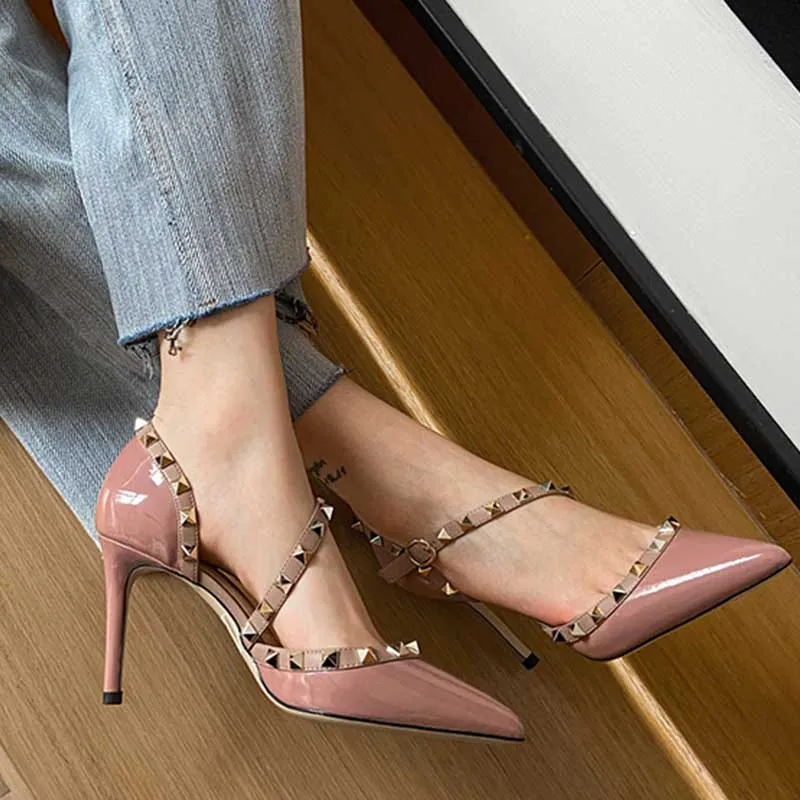 Studded low on sale heels