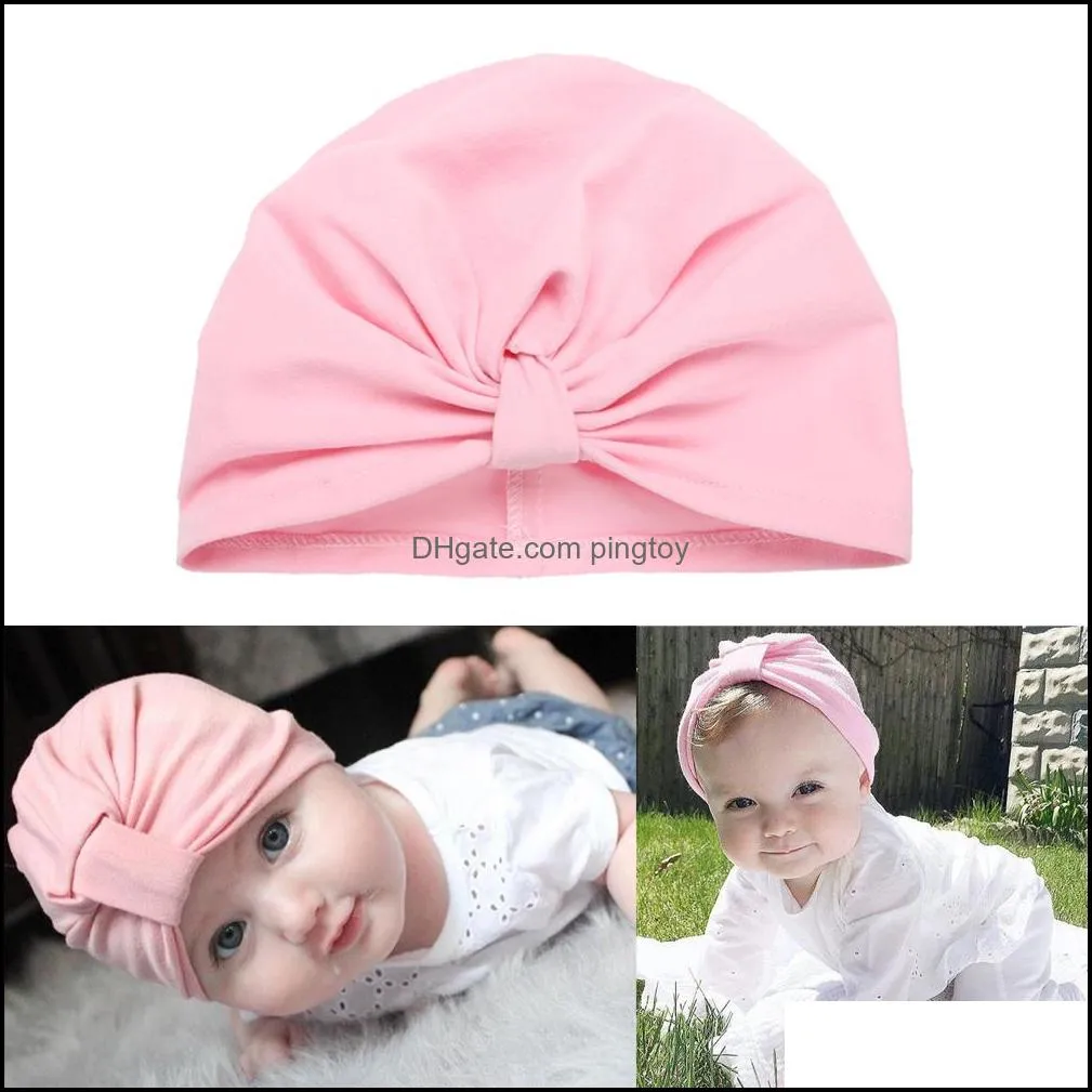 1 Pcs Baby Warm Hat Infant Newborn Autumn Winter Soft Knit Cotton Cap Bow Beanie Fashion Boys Girls Hat Accessories