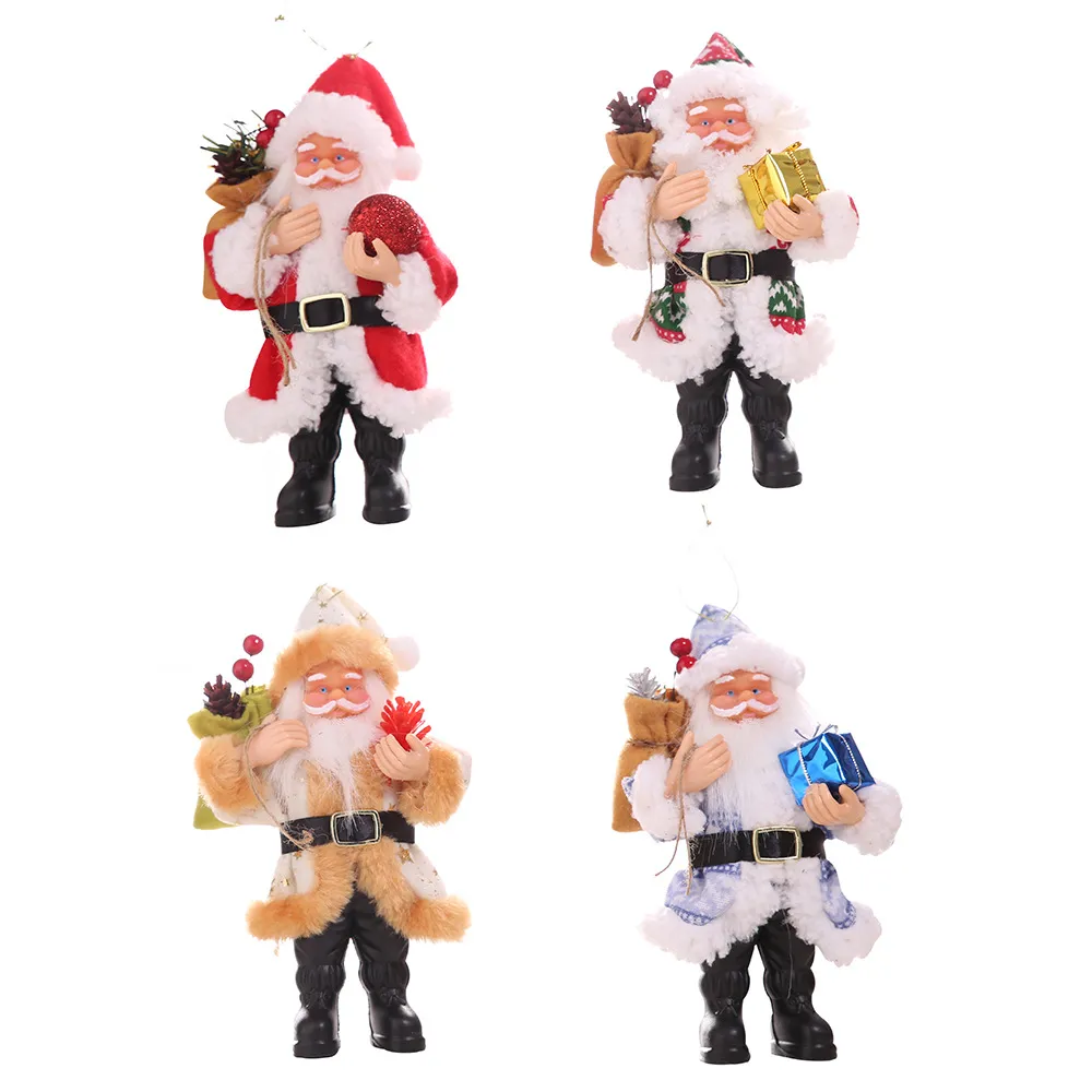 Chirstmas Decoration Santa Claus Doll Fireplace Xmas Tree Hanging Ornament New Year Decor Home Kids Gift XBJK2108