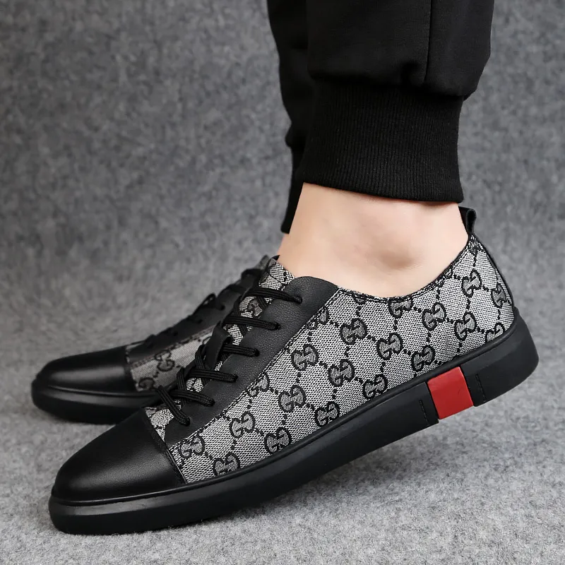 Luxe Lederen Sneakers Voor Heren Casual Gevulkaniseerde Schoenen Met Open Tenen Zweet Absorbant Zwart Bruin Grijs Rubberen Buitenzool Van 36 DHgate