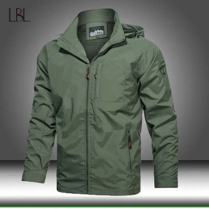 Casaco tático militar homens windbreaker à prova d 'água respirável casaco casual casaco masculino outdoor exército outwear vestido de moda 5xl 211013