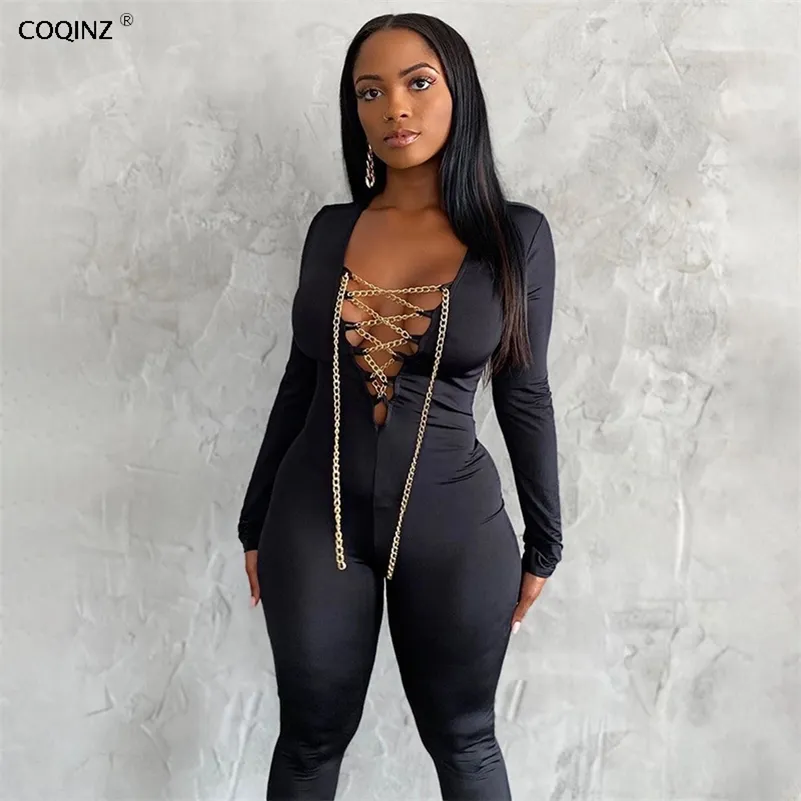 Bodysuit с длинным рукавом Женщины сексуальное тело Femme Elegante комбинезон черная одежда тела комбинезон панталон Cortos de Mujer 21412P 210712