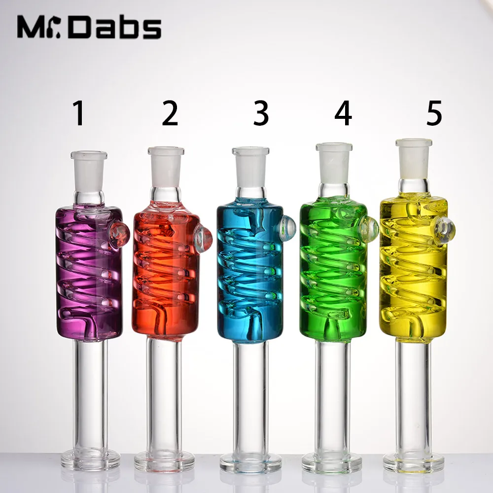 10mm Glass Nectar Collect Smoking Accessories Cooling Oil Inside with a Stainless Steel Tip and Plastic Clip Smoke Pipe Dab Rig