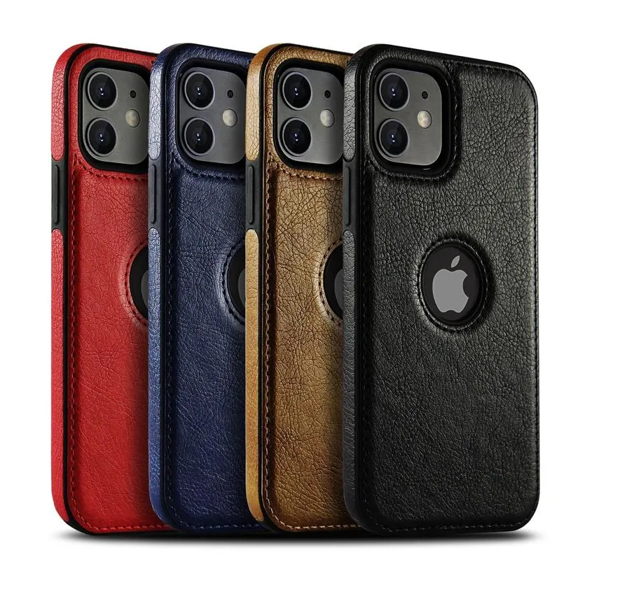 PU Leather Phone Cases for iPhone 13 11 Pro Max 12 mini XS XR X 7 8 Plus Soft TPU Shockproof Back Cover