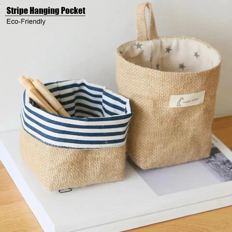 1 Panier De Rangement Tissé En Corde, Petit Panier Suspendu À Poignée, Seau  De Rangement Pour