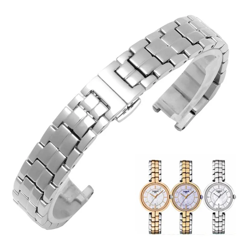 Bandes de montre Bandes d'acier inoxydable massif pour Ti-SSOT 1853 T094 T094210A Bracelets Femme 12mm Bracelet Bracelet Accessoires