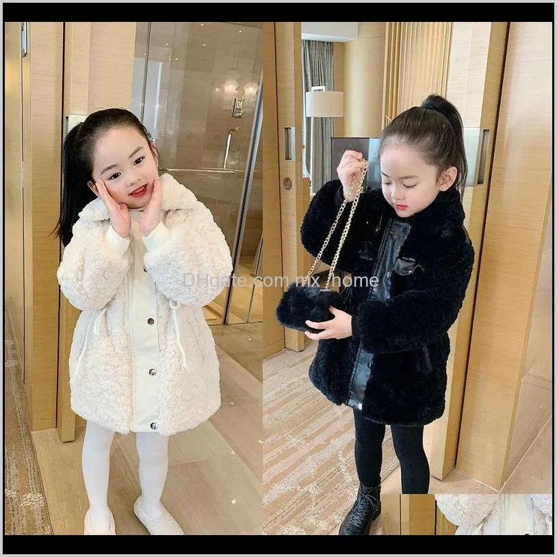 Outwear Baby Kids Maternità Drop Delivery 2021 Ragazze Morbido peluche trapuntato addensato Cappotto lungo Bambino Cappotto di lana Abiti invernali Per bambini Clo