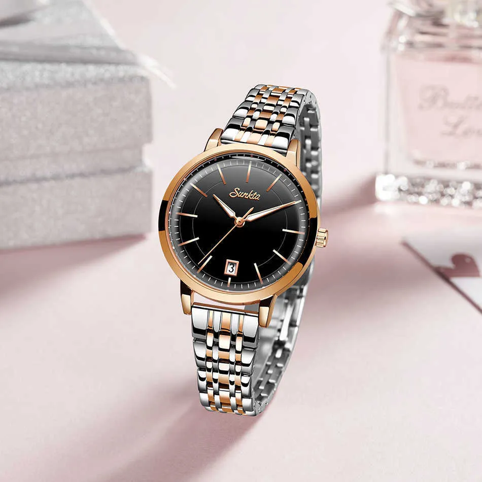 Frauen Uhren SUNKTA Top Marke Luxus Uhr Quarz Wasserdichte frauen Armbanduhr Damen Mädchen Mode Uhr relogios feminino 210527