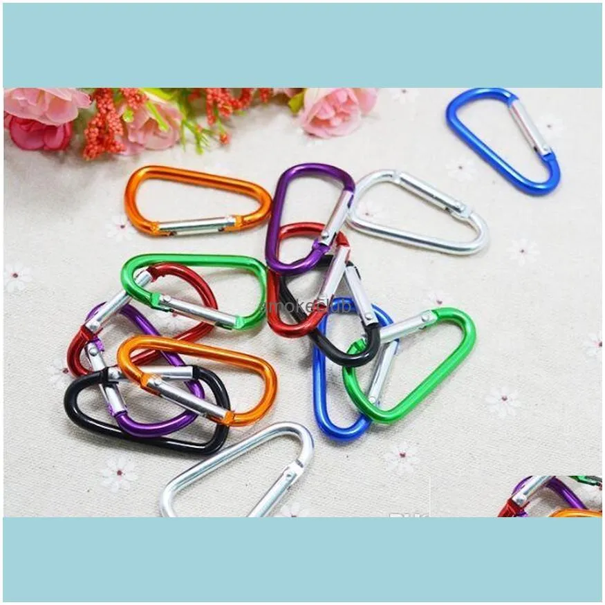 Carabiner Ring Keyrings Key Chains Outdoor Sport Camp Snap Clip Hook Keychain Hiking Aluminum Convenient Hiking Camping Customized LOGO