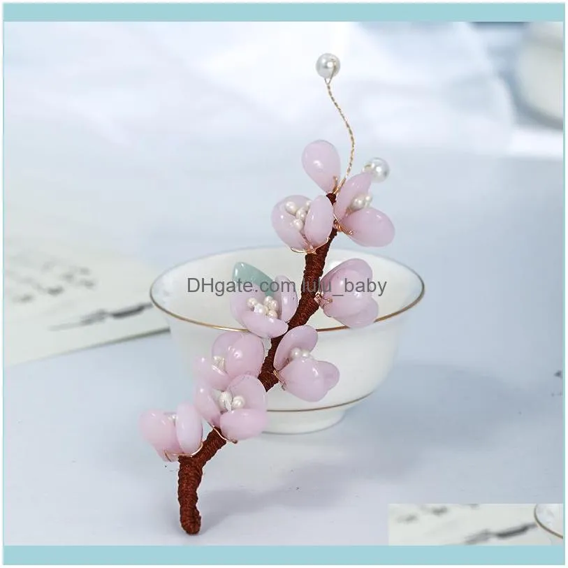 Hair Clips & Barrettes GETNOIVAS Vintage Chinese Style Flower Shape Stick Clip Headdress Handmade Pin Jewelry Accessories SL