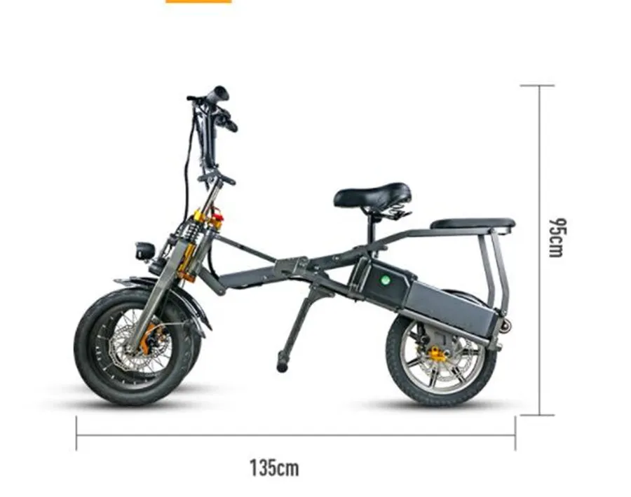 좌석로드 250kg 및 남성과 여성을위한 14 인치 타이어 자전거가있는 Foldable 3 바퀴 접이식 성인 전기 자전거