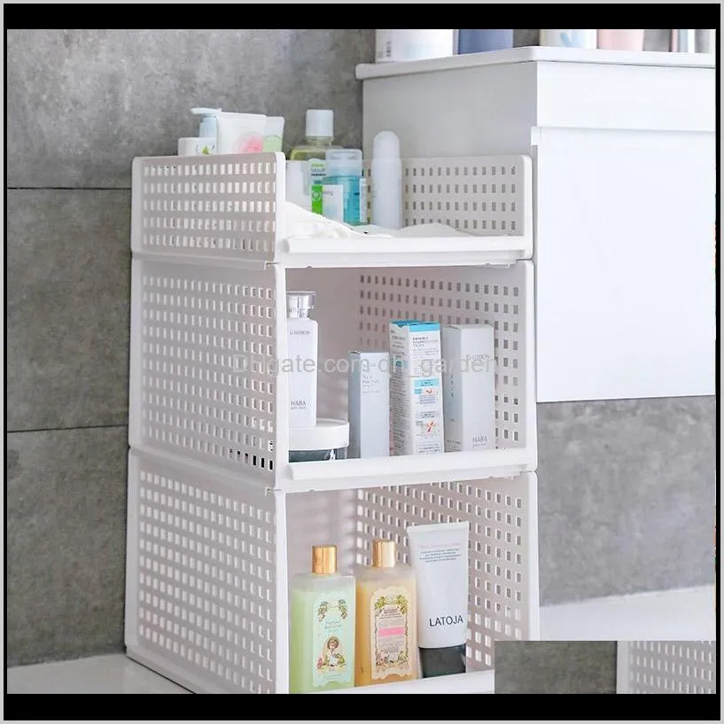 stackable drawer divider assemble shelf foldable clothes shelve rack layer separator wardrobe closet storage organization basket