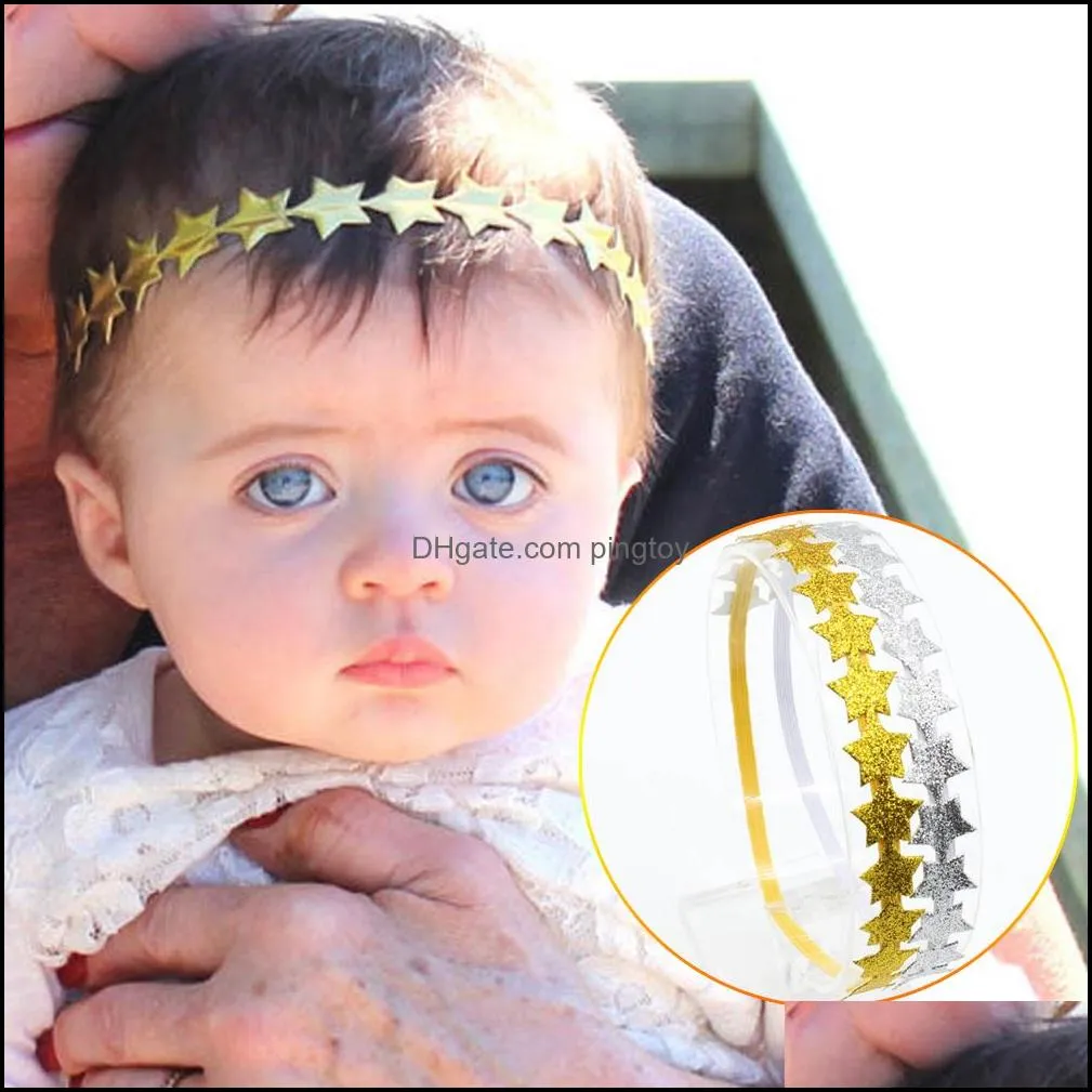 Bebek, MaternityInfant Moda Glitter Yıldız Bandı Çocuklar Gerilebilir Hairband Kızlar Saç Aessories Bırak Teslimat 2021 Zutkk