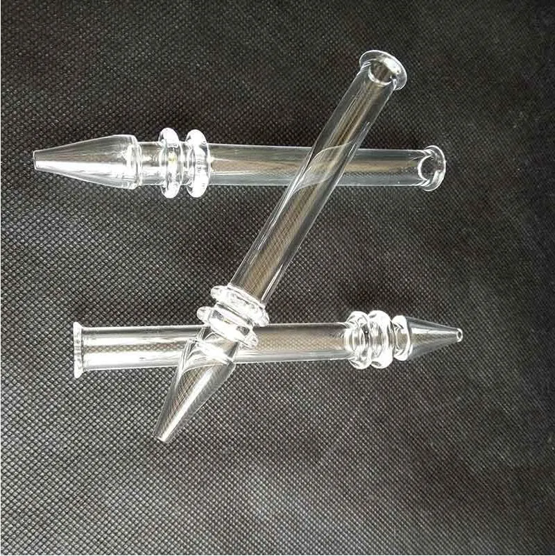 Nector Collector Quartz Rig Stick Nail With 5 Inch Clear Smoking Pipes Filter Tips Tester Straw Tube 12mm OD Glass Water Hookahs Tillbehör