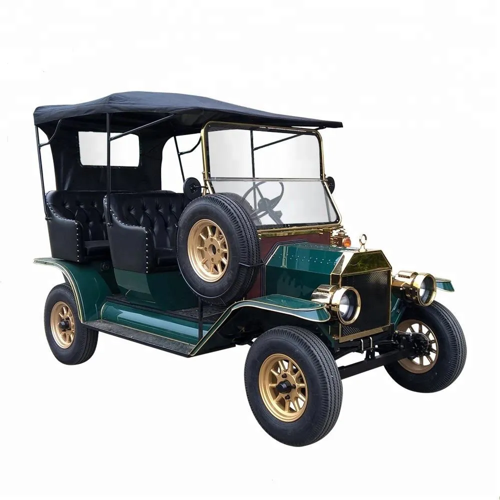 Electric classic car golf cart electric retro classic car four wheel electric sightseeing car can seat 8 people