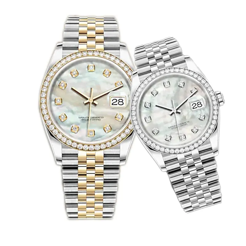 Caijiamin-U1 fabriek heren automatische mechanische horloge diamant horloges 36mm roestvrij stalen polshorloges super lichtgevende dames vrouwen horloges Montre de Luxe