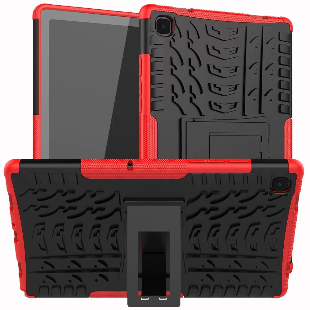 Robust rustning Stötsäker Heavy Duty Hybrid Kickstand Tablet Cover Fodral för Samsung Galaxy Tab A7 Lite T220 T225 T500 T505