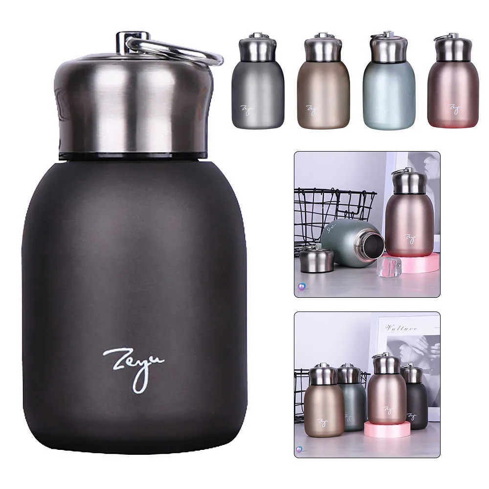 300ml Creative Mini Coffee Vacuum Flasks Lovely Stainless Steel Thermos Portable Travel Water Bottle Cups Kitchen Tools 210615