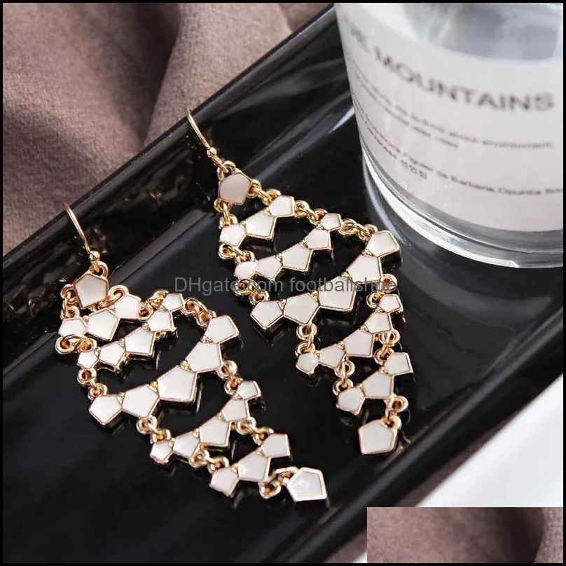Fashion Long Drop Dangle Earrings For Women Brincos Color Statement Hanging Eye Tassel Wedding Jewelry Luxury & Chandelier