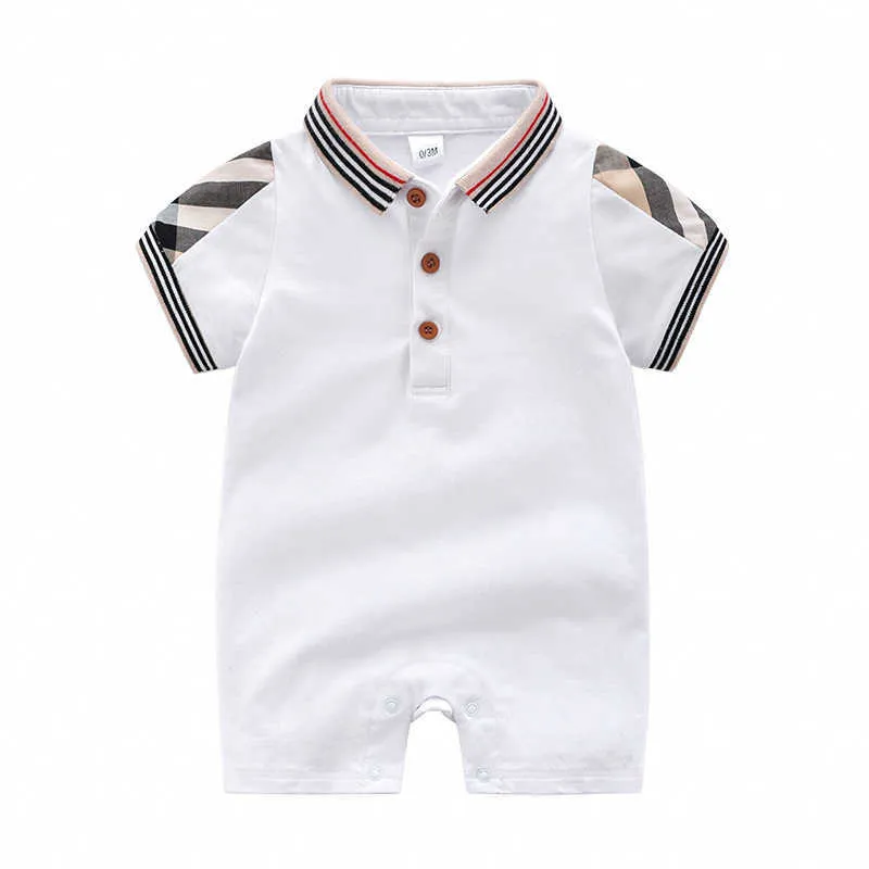 Retail Summer Baby T-shirts Cotton Kids Short Sleeve T Shirt High Quality Children Turn-down Collar Plaid T-shirt Kids Clothing